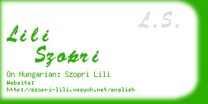 lili szopri business card